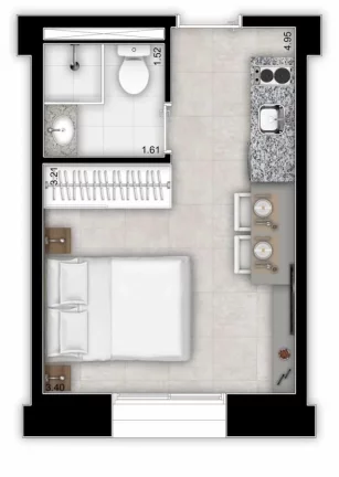 Imagem JACQUES PILON RESIDENCE - TPA - Studio 28m² (Unidade de Revenda), próximo à Estação de Luz do metrô!