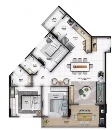 Imagem APARTAMENTO COM 107.96 m² - GUILHERMINA - PRAIA GRANDE SP