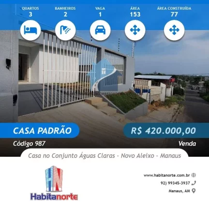 Foto do imóvel CASA NO CONJUNTO ÁGUAS CLARAS - NOVO ALEIXO