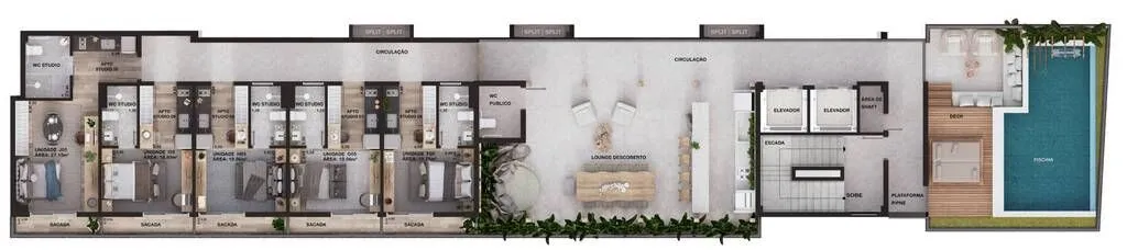 Imagem Flat à venda rentabilizando por R$ 450.000 - Bessa - João Pessoa/PB
