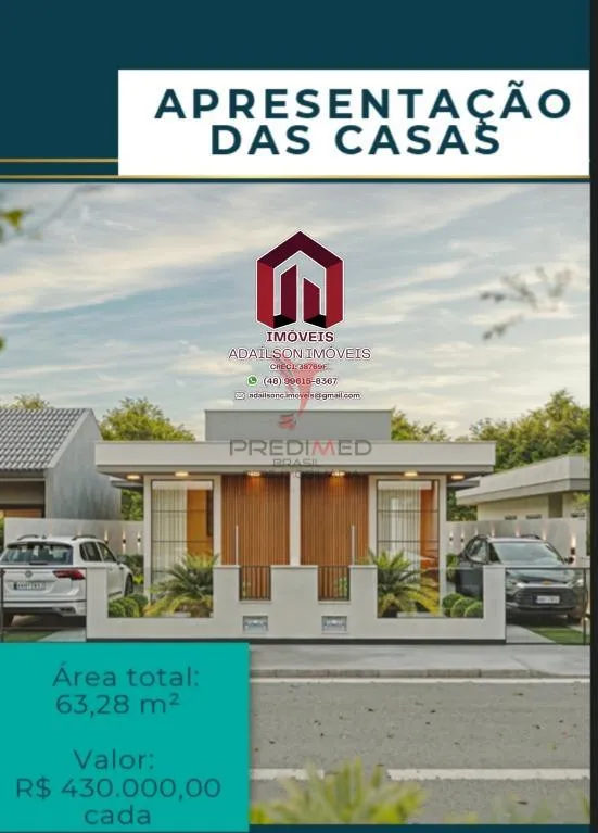 Imagem CASA MODERNA 2 DORMITÓRIOS BAIRRO FORQUILHAS EM SAO JOSE SC BRASIL