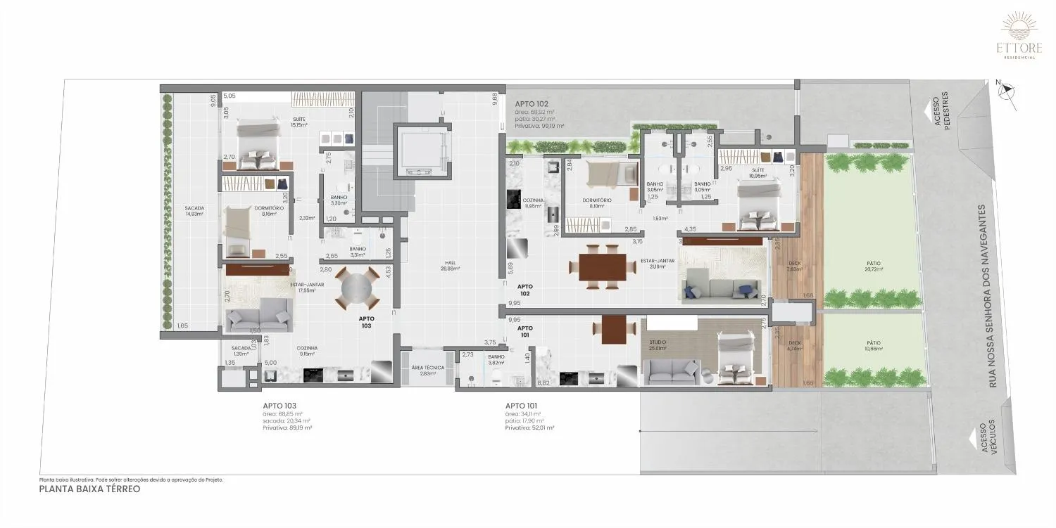 Imagem Apartamento á venda com 2 dormitórios na Praia da Cal em Torres/RS