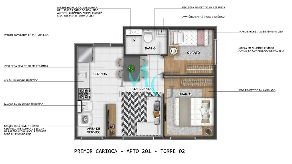 Imagem Apartamento à venda 2 Quartos 36.86M² Del Castilho Rio de Janeiro - RJ