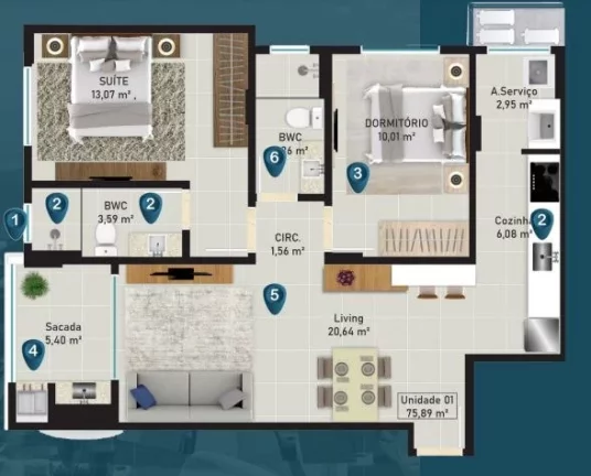 Imagem APARTAMENTO RESIDENCIAL em SÃO JOSÉ - SC, BARREIROS
