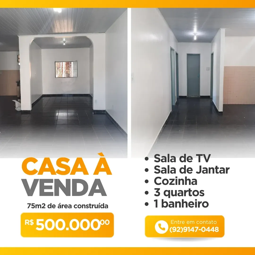 Imagem Casa com 3 Quartos à Venda, 75 m² em Alvorada - Manaus