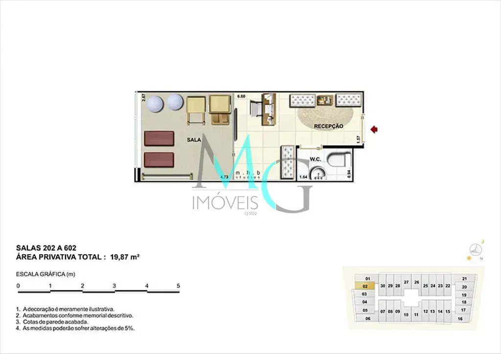 Imagem Sala à venda 1 Vaga 21.9M² Campo Grande Rio de Janeiro - RJ