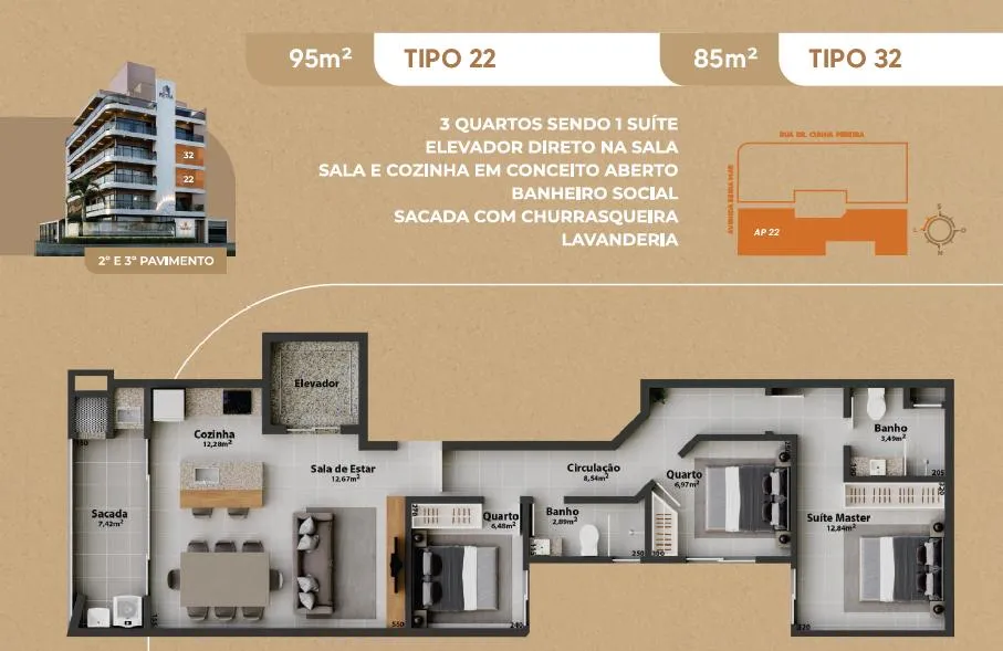 Imagem Apartamento para Venda em Matinhos, Balneario Gaivotas, 3 dormitórios, 1 suíte, 2 banheiros, 1 vaga