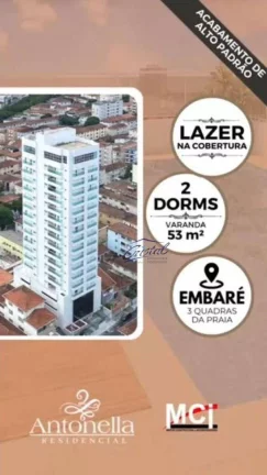 Imagem Apartamento Garden com 2 dormitórios à venda, 54 m² por R$ 750.000,00 - Embaré - Santos/SP