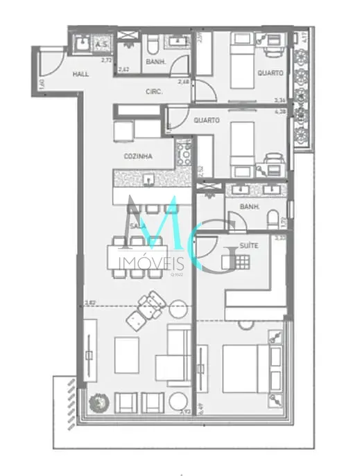 Imagem Apartamento à venda 3 Quartos 1 Suite 2 Vagas 100.25M² Barra da Tijuca Rio de Janeiro - RJ | Signature
