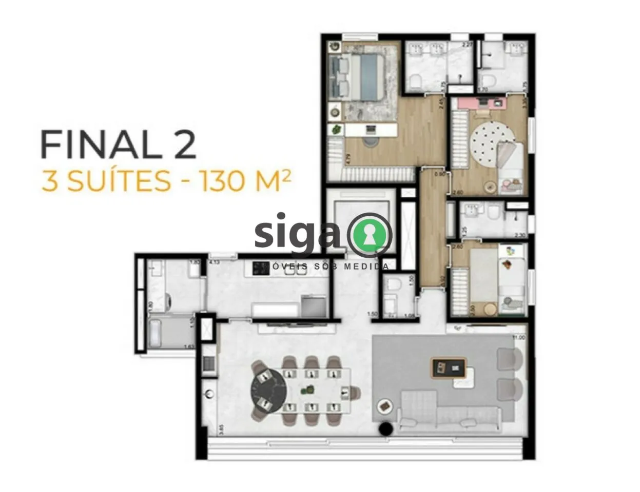 Imagem Apartamento para venda no Brooklin 03 suítes, São Paulo - SP