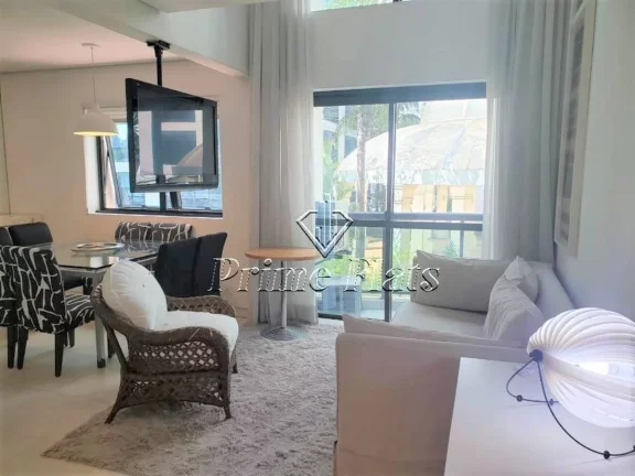 Foto do imóvel Flat disponível para venda no International Duplex Residence em Moema, com 70m², 2 dormitórios e 1 vaga em Avenida Ibijaú