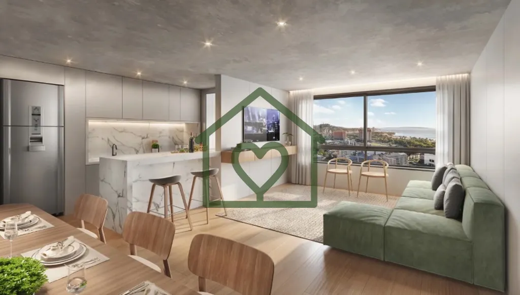 Imagem Esse apartamento exclusivo possui uma sacada de 18m2, a maior do empreendimento, com frente virado p...