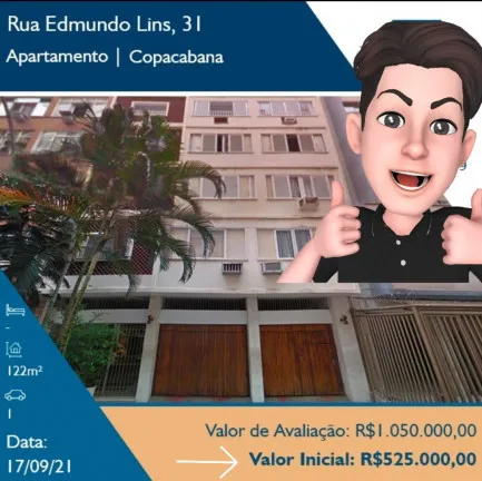 Foto do imóvel Apartamento com 2 Quartos à Venda, 74 m² em Leblon - Rio de Janeiro