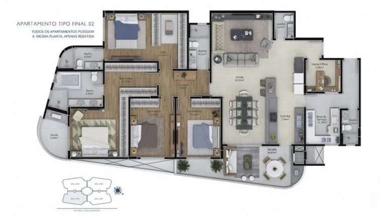 Imagem Apartamento com 4 Quartos à Venda, 208 m² em Lote Seis - Criciúma