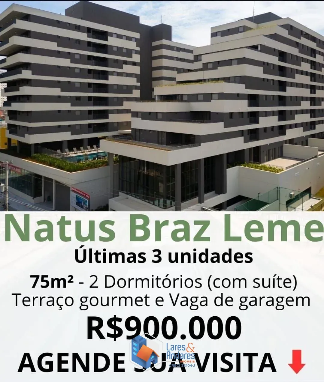 Foto do imóvel APARTAMENTO À VENDA, LANÇAMENTO COM PLANTAS DE 75M² A 244M² COM 1 E 3 SUÍTES - 1 / 2 VAGAS - COBERTURAS PENTHOUSE E LAZER NO NATUS BRAZ LEME em Rua Doutor César