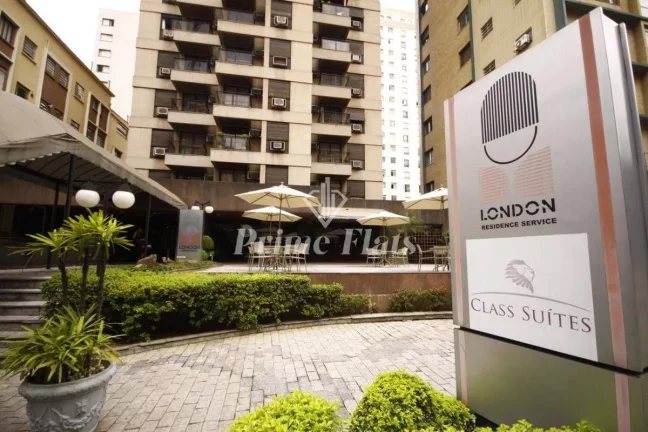Imagem Flat disponível para locação no Condomínio Edifício Flat London Residence Service, com 42m², 1 dormitório e 1 vaga