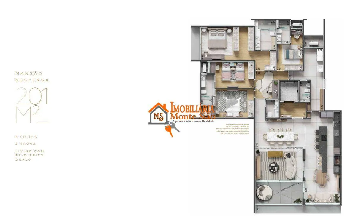 Imagem Apartamento com 4 dormitórios à venda, 201 m² por R$ 3.400.927,00 - Vila Progresso - Guarulhos/SP