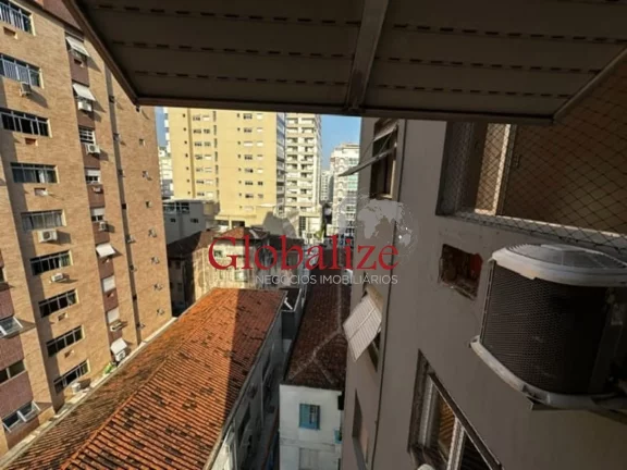 Imagem Apartamento à venda com 48m², 1 quarto, 1 quadra da praia, vaga de garagem por R$375.000,00 na Pompéia em Santos