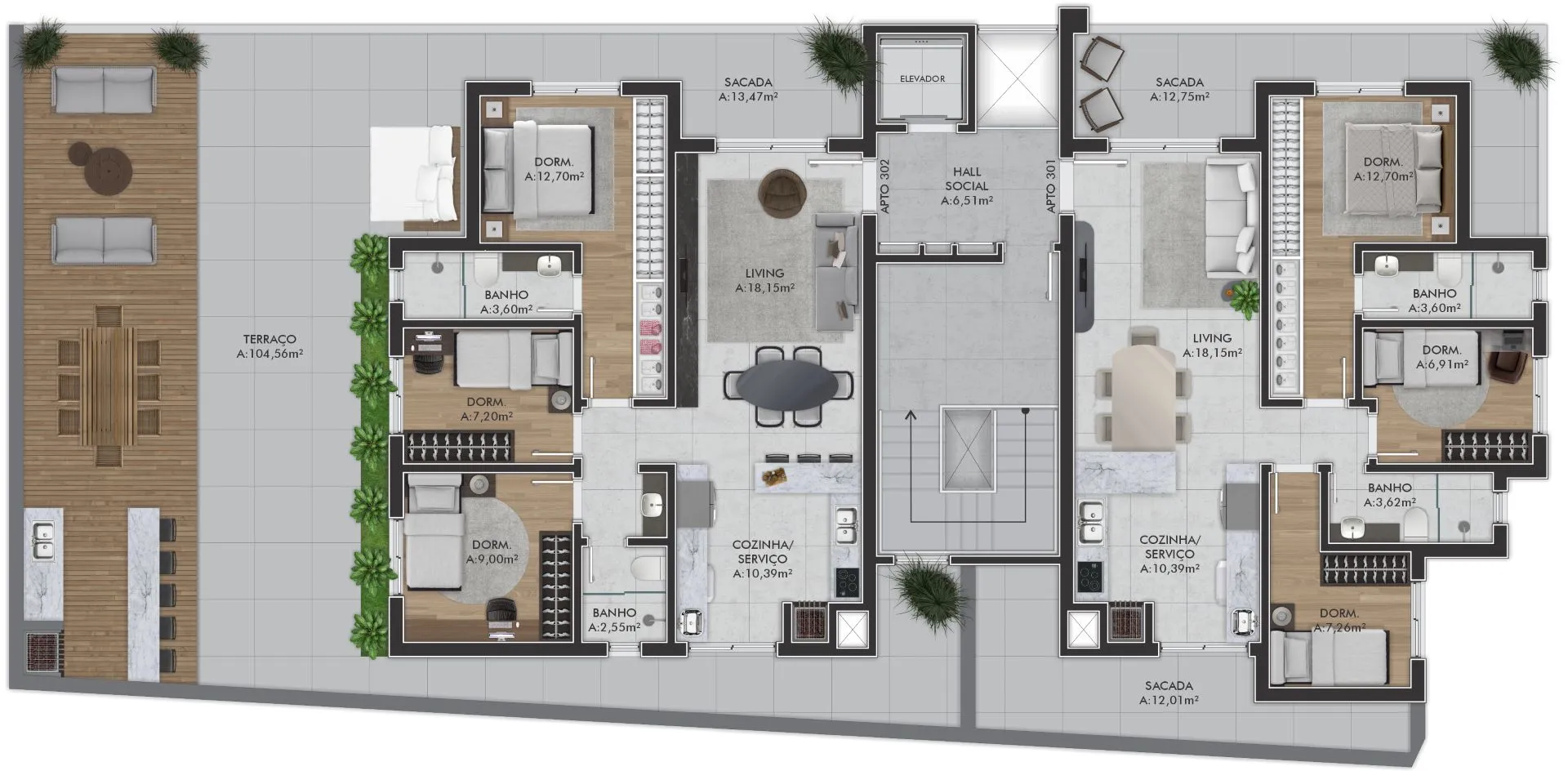 Imagem Apartamento à venda em Caxias do Sul, Nossa Senhora de Lourdes, com 3 quartos, 92.35m2