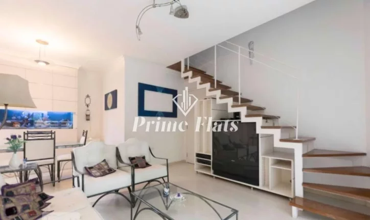 Foto do imóvel Flat disponível para venda no Condomínio Twin Towers Ibirapuera em Moema, com 74m², 2 dormitórios e 1 vaga em Alameda dos Jurupis
