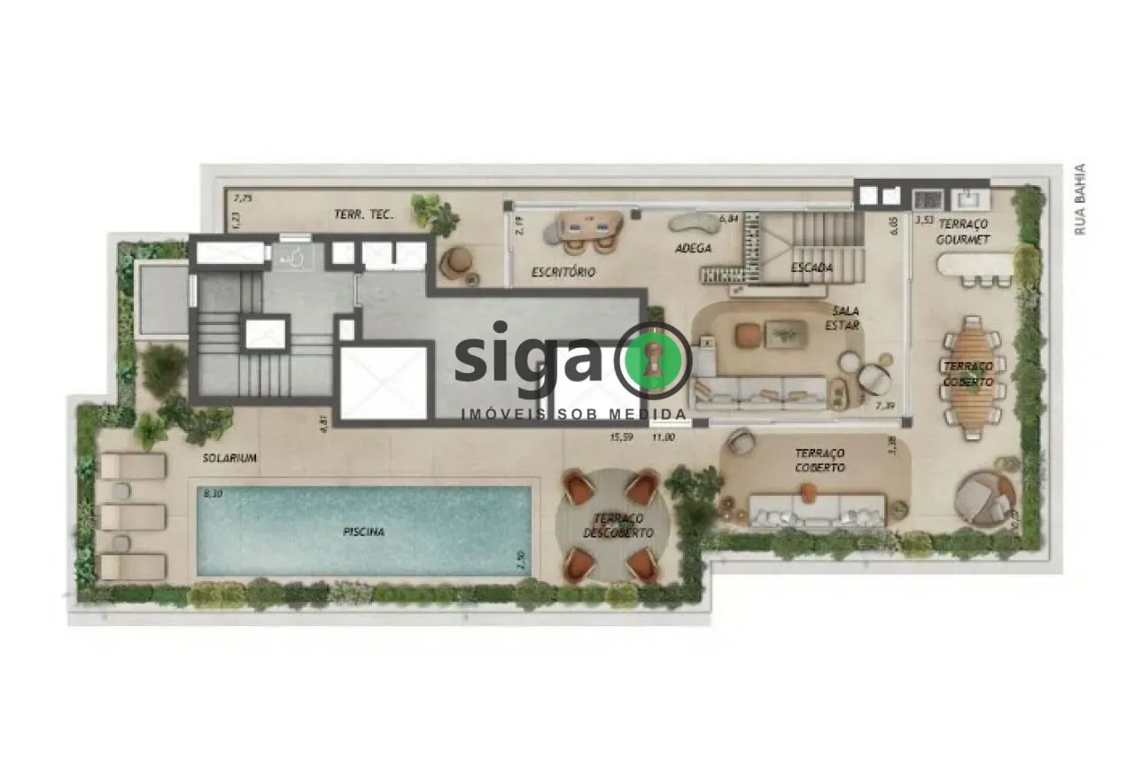 Imagem Cobertura Duplex à venda em Higienópolis com 4 Suítes e 5 Vagas em São Paulo