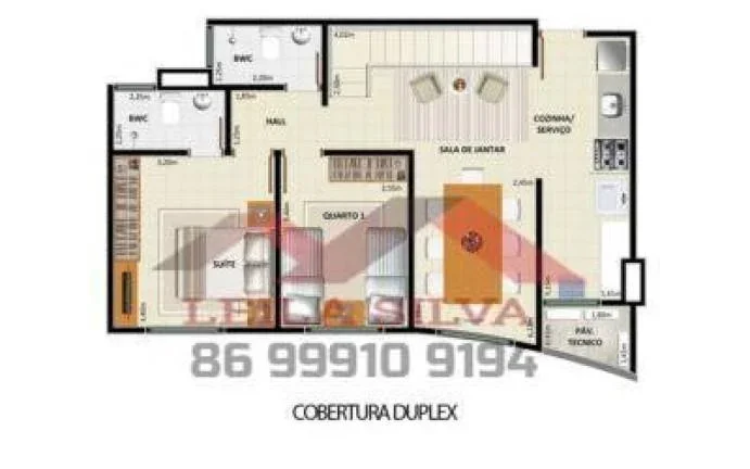 Imagem Apartamento 2 Quartos para Venda em Teresina, Recanto das Palmeira, 1 dormitório, 1 suíte, 2 banheiros, 1 vaga