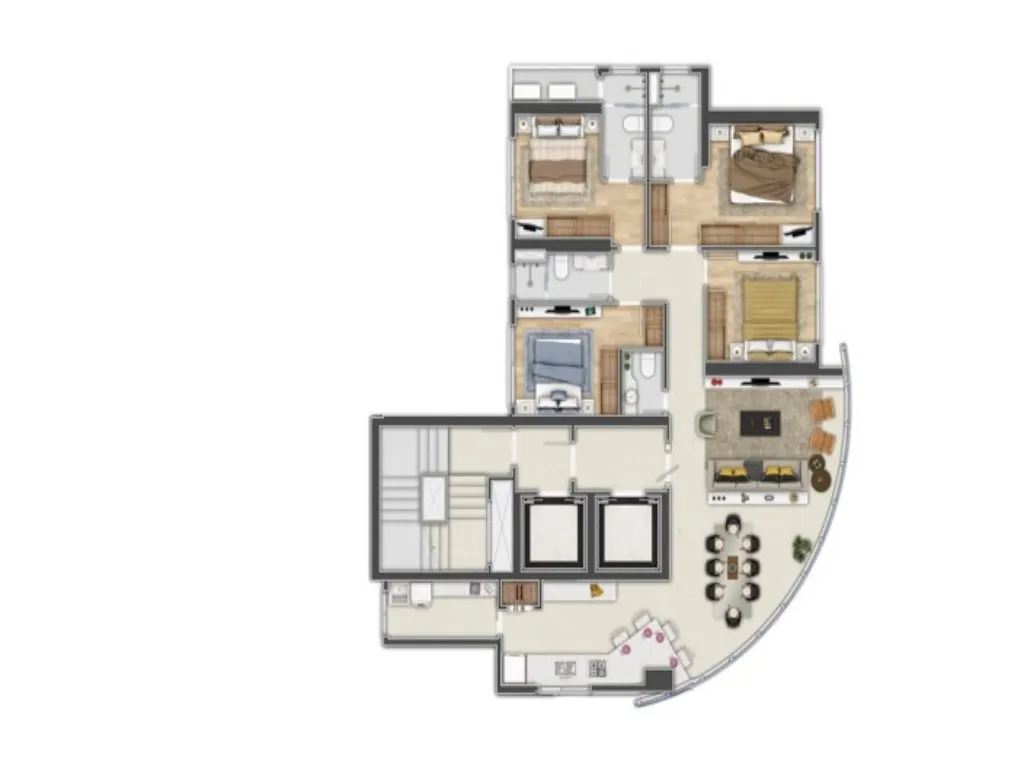 Imagem Imperdível! Apartamento de luxo à venda no Centro de Balneário Camboriú-SC, 4 quartos, 4 suítes, 2 salas, 4 banheiros, 3 vagas de garagem, 132m². Condomínio Edifício Olympo Tower.