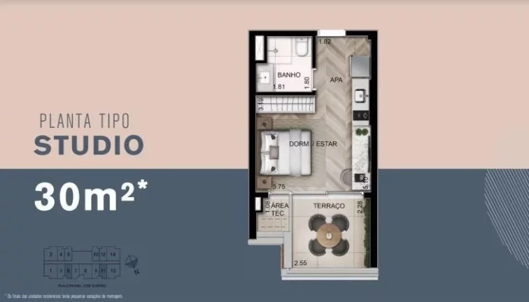 Imagem Oportunidade: Studio de 31m² (Unidade de revenda) 110 mil + transferência de dívida de 420 mil!