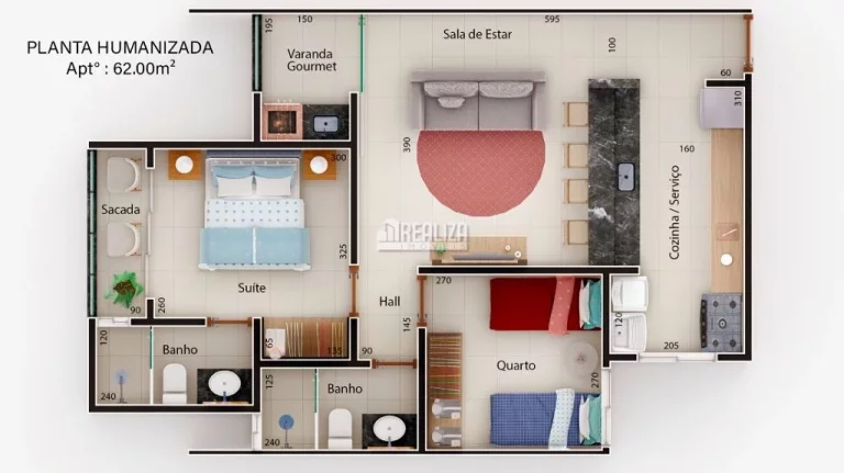 Imagem Apartamento à venda com 2 dormitórios sendo 1 suíte, bairro Abadia, em UberabaMG