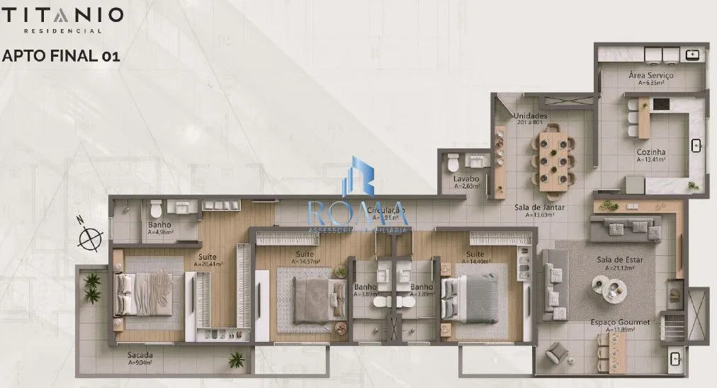 Imagem Apartamento 3 Suítes à Venda em Nossa Senhora de Lourdes | RESIDENCIAL TITÂNIO