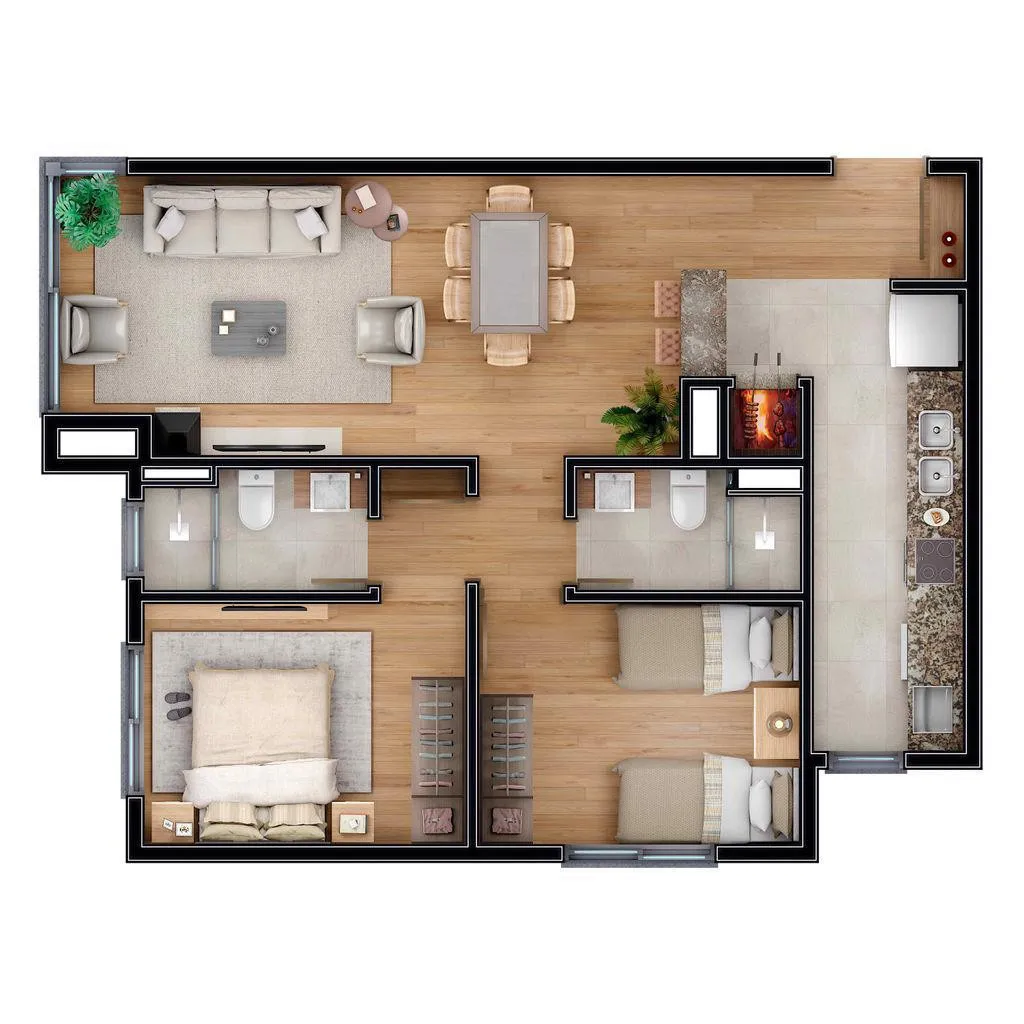 Imagem Apartamento à venda em Gramado, Carniel, com 2 quartos, 84.94m2