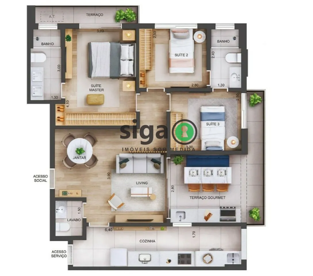Imagem Apartamento para venda no Jardim Guedala 3 suítes, São Paulo - SP