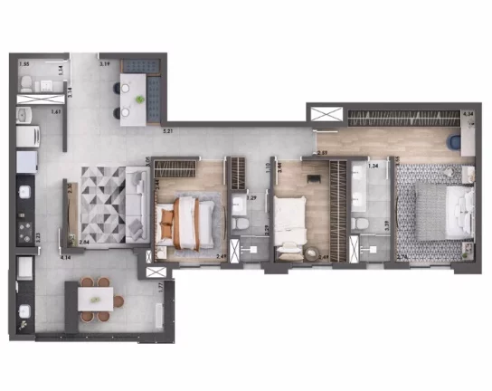 APARTAMENTOS NO EDIFÍCIO UBAYA EM FRANCA/SP