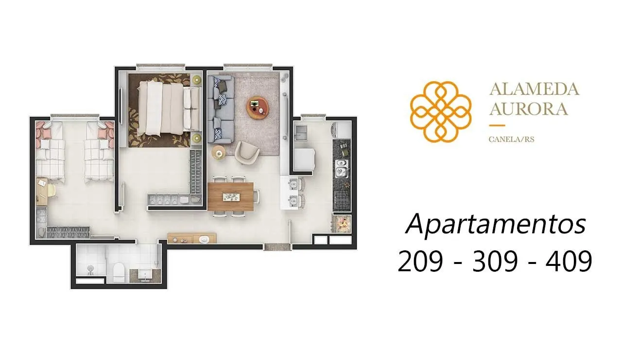 Imagem Apartamento à venda em Canela, Centro, com 2 quartos, 59.07m2