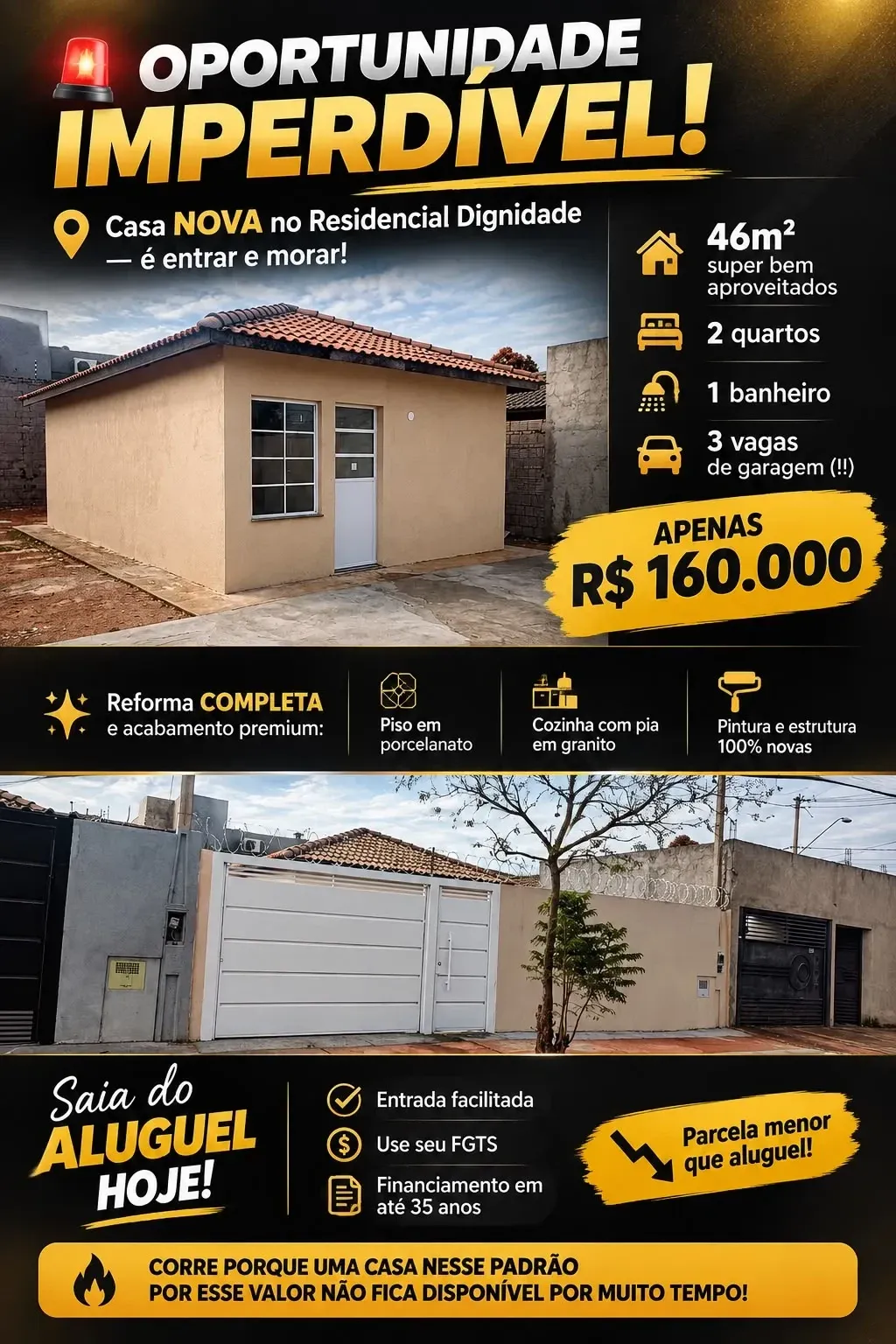 Imagem Casa com 2 Quartos à Venda, 46 m² em Parque Residencial Dignidade - São José do Rio Preto