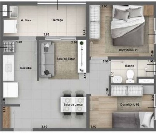 Imagem Apartamento com 2 Quartos à Venda,  em Jaguaré - São Paulo