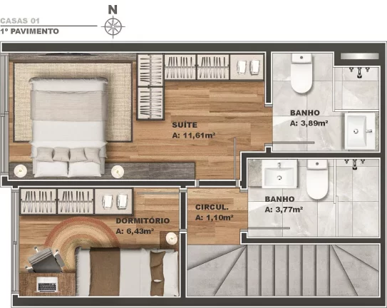 Imagem Sobrado Duplex 2 quartos sendo 2 suítes para venda no bairro Planalto em Caxias do Sul