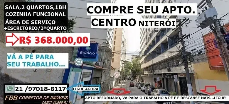 Apartamento com 2 Quartos à Venda, 72 metros em Centro - Niterói