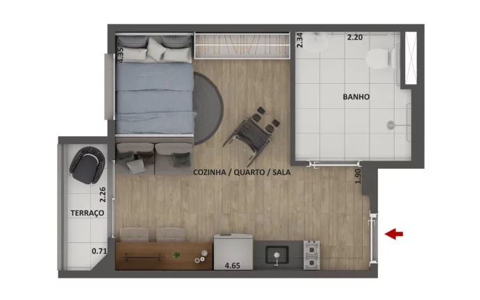 Imagem MÉRITO BARRA FUNDA - CURY - Apto 34m², ótima localização, próximo ao Terminal Palmeiras-Barra Funda!!
