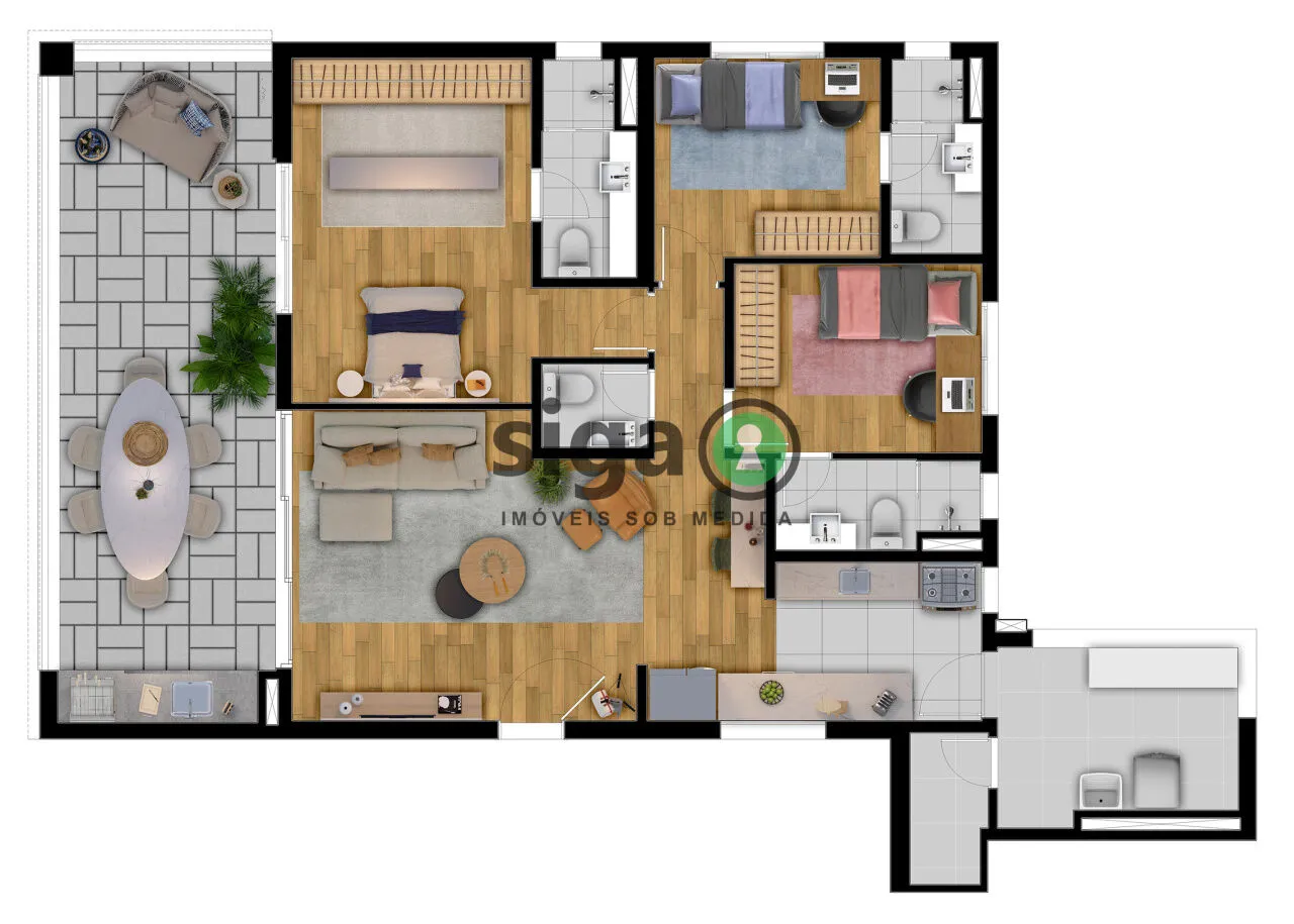 Imagem Apartamento em Pinheiros é venda: 130m² com 3 suítes e 2 vagas. Sofisticação e exclusividade