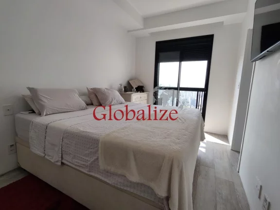 Imagem Apartamento mobiliado de 83 metros 1 dormitório 1 suíte, 2 vagas coberta demarcada com elevador na Aparecida Santos R$1.550.500,00