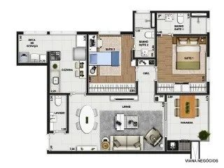 Imagem Apartamento à venda ou locação em Santo André-SP, bairro Campestre: 2 quartos, 1 suíte, 2 banheiros, 2 vagas - Condomínio Happiness Patriani Campestre