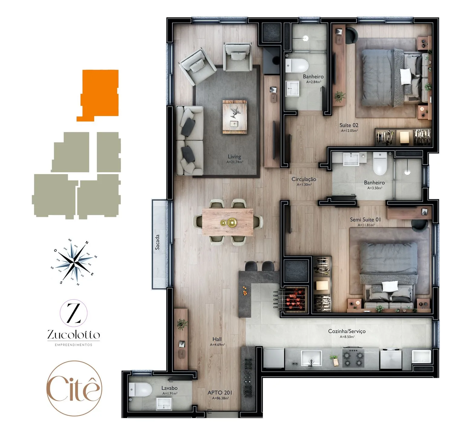 Imagem Duplex à venda em Gramado, Carniel, com 3 quartos, 138.15m2