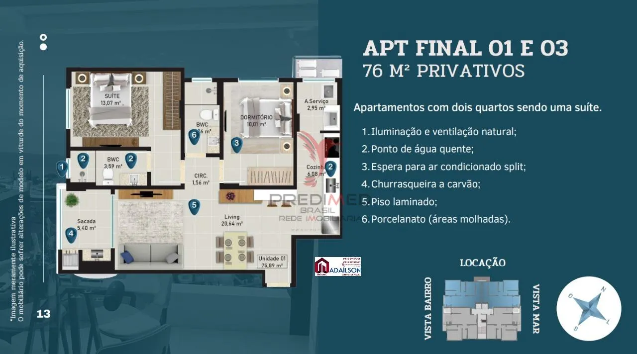 Imagem Allure Home Residence Apto 2 dorm com um suíte Barreiros - São José/SC