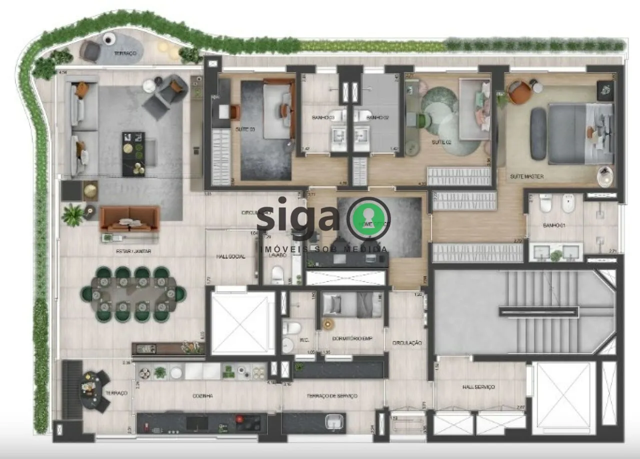 Imagem Apartamento à venda nos Jardins de 201m² com 3 suítes e 3 vagas em São Paulo