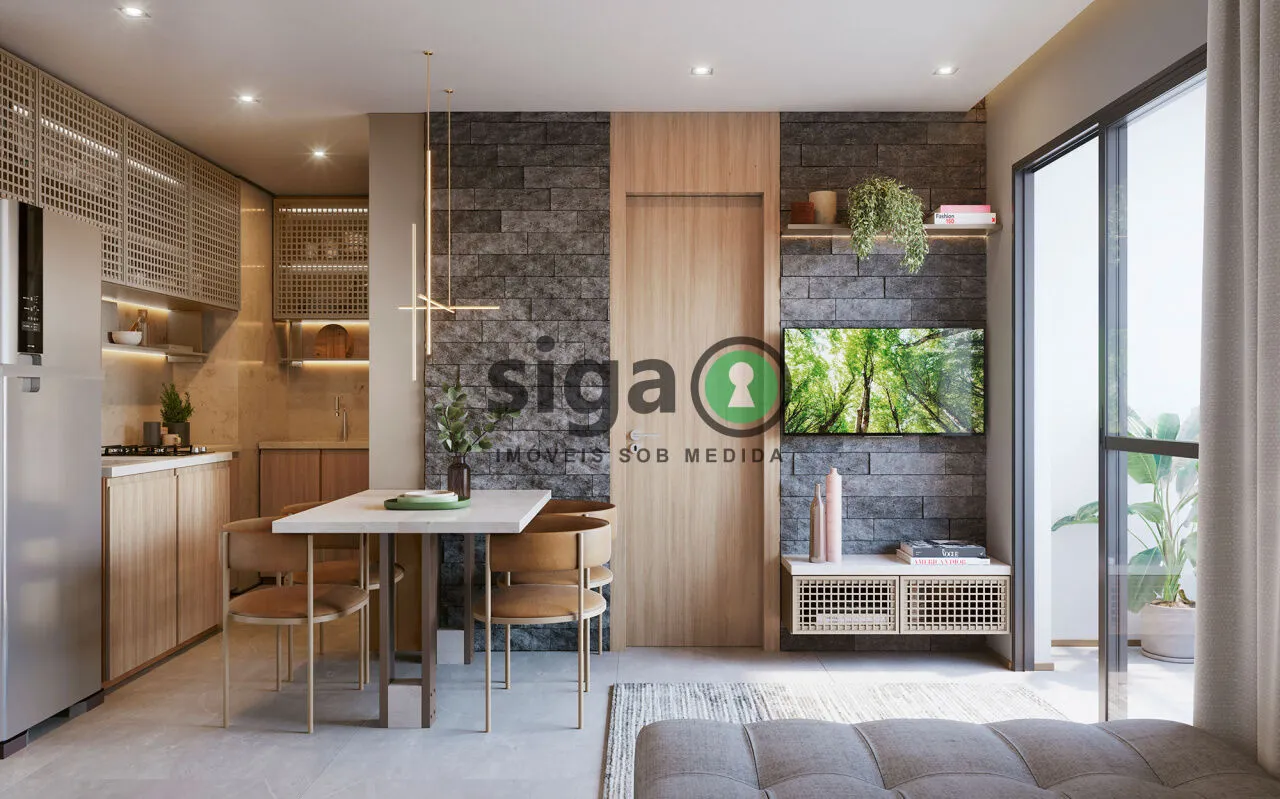 Imagem O apartamento possui 37,46 m² com 2 dormitórios - próximo a duas estações de metrô