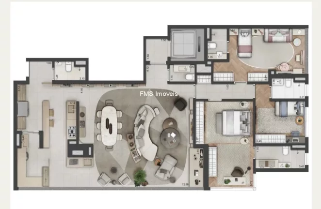 Imagem Venda de Apartamento de 3 Suítes em Cidade Jardim, São Paulo - 186m² - 3 Vagas de Garagem