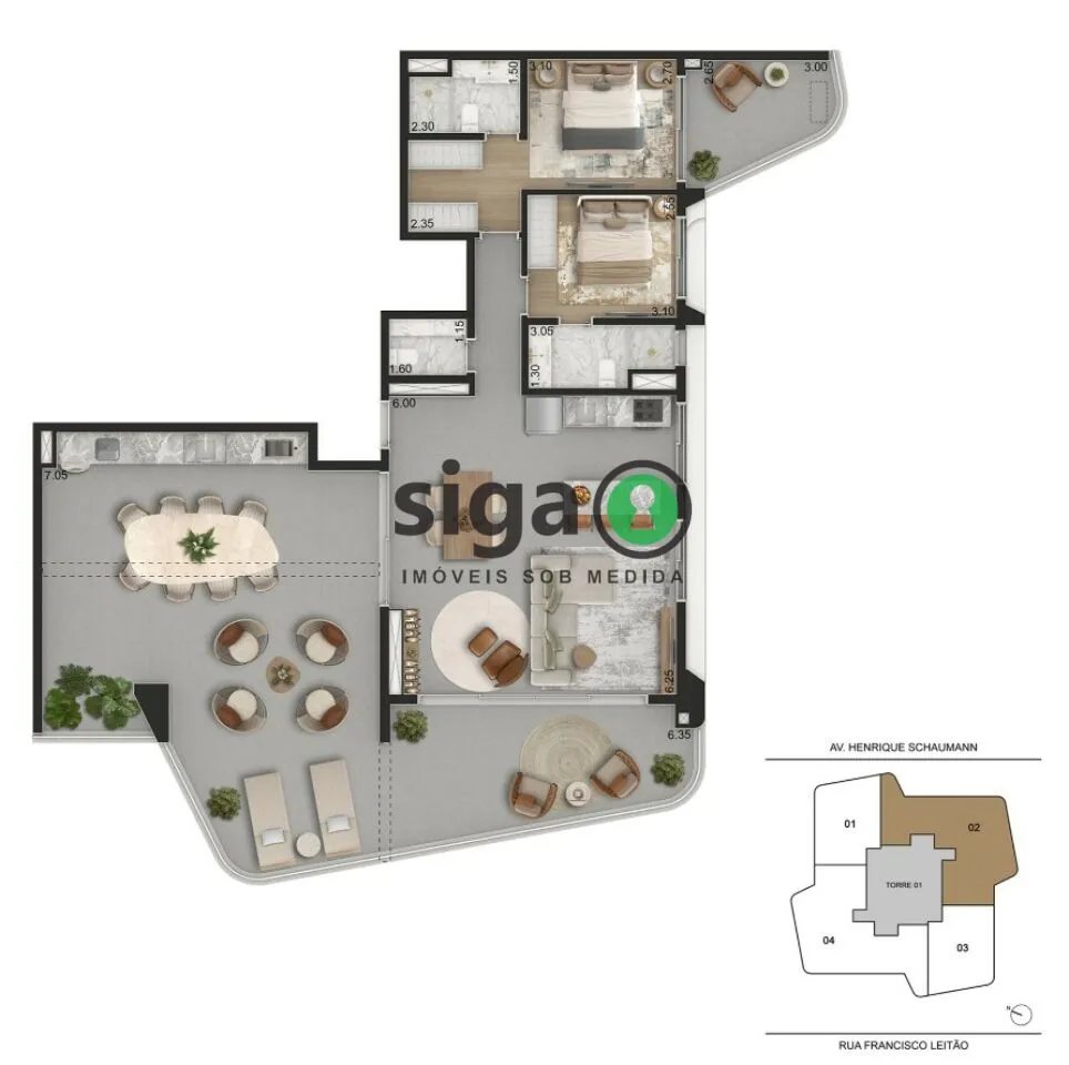 Imagem Apartamento para venda em Pinheiros 02 suítes, São Paulo - SP