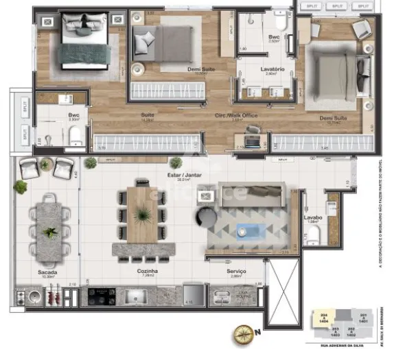 Imagem Apartamento à venda com 3 quartos 1 suíte, 119,9m² em Kobrasol São José