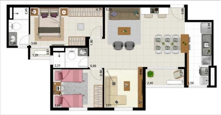 Imagem Apartamento 3 dormitórios para Venda em Teresina, Santa Isabel, 3 dormitórios, 1 suíte, 2 banheiros, 1 vaga